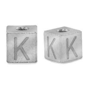 Abalorios Acero Inox letra K Plateado