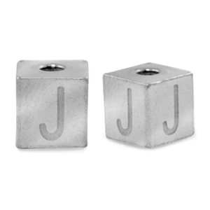 Abalorios Acero Inox letra J Plateado