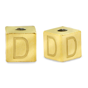 Abalorios Acero Inox letra D Dorado