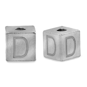 Abalorios Acero Inox letra D Plateado