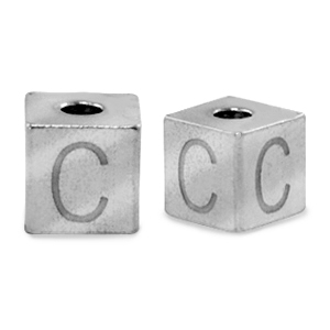 Abalorios Acero Inox letra C Plateado