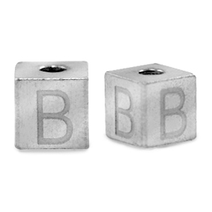 Abalorios Acero Inox letra B Plateado