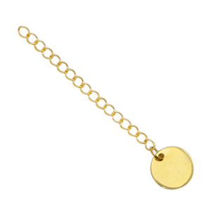 Fornituras Acero inox extenci&oacute;n de cadena moneda 10mm Dorado
