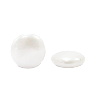 Concha n&aacute;car brillante abalorios redondo 14mm Blanco