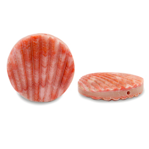 Abalorios conchas 20mm Rojo