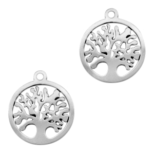 Colgantes acero inox &aacute;rbol de la vida Plateado