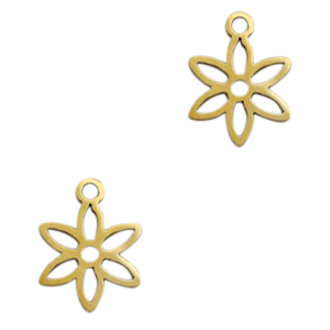 Colgantes acero inox flor Dorado