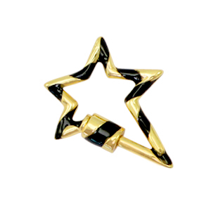 Cierre zirconia rel&aacute;mpago Dorado-negro
