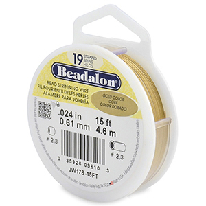 Hilo para enfilar Beadalon19 hilos 0.61mm Dorado