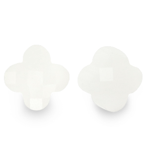 Abalorios faceteados Fashion tr&eacute;bol Blanco