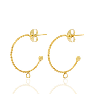 Pendientes Acero Inox criolla con anilla Dorado