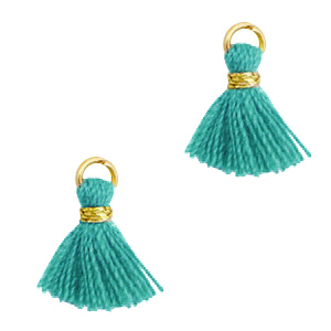 Borlas 1cm Dorado-verde jade