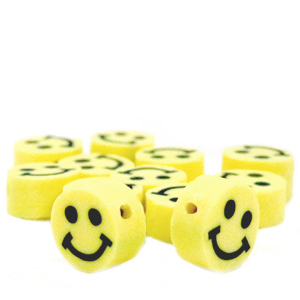 Abalorios de pol&iacute;meros smiley Amarillo