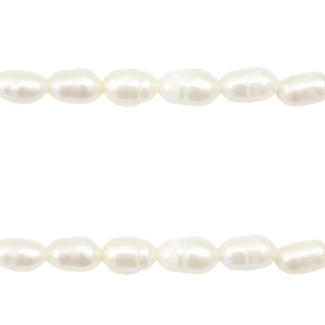 BQ Perlas de agua dulce grano de arroz 7x5mm Blanco natural