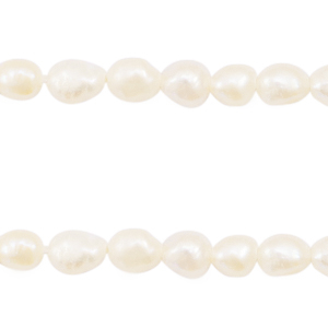 BQ Perlas de agua dulce nugget ovalada 4-5x3-4mm Blanco natural