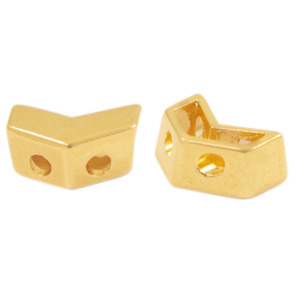 Abalorios met&aacute;licos DQ duo beads flecha Dorado (sin n&iacute;quel)