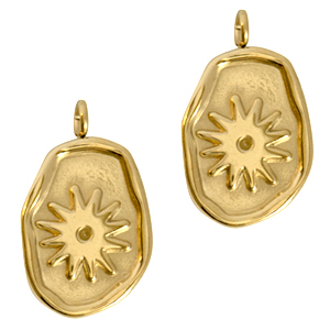 Colgantes acero inox flor Dorado