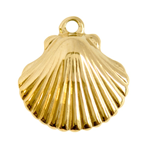 Colgantes acero inox concha Dorado