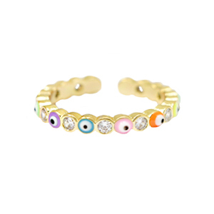 Anillos Must-have esmalte ojo turco/nazar Multicolore-dorado