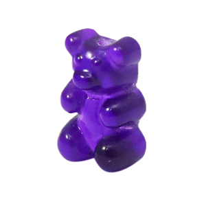 Colgantes de resina oso de goma Purp&uacute;ra