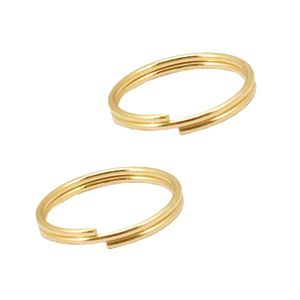 Fornituras Acero inox anillos dobles 12mm Dorado