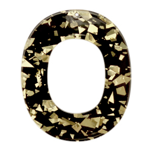 Colgantes de resina ovalado Negro champagne