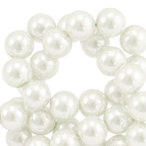 Perlas de cristal 10mm Blancuzco