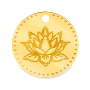 Colgantes Plexx 20mm Flor de nacimiento Julio-Nen&uacute;far Dorado