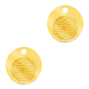 Colgantes Plexx 12mm Flor de nacimiento Noviembre-Crisantemo Dorado