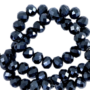 Abalorios faceteados disco 8x6 mm Azul interestelar-revestimiento pearl shine