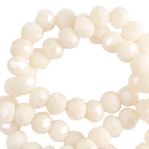 Abalorios faceteados disco 8x6 mm Beige pristina-revestimiento pearl shine