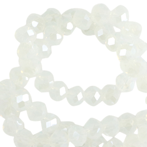 Abalorios faceteados disco 8x6 mm Cristal lechoso-revestimiento pearl shine