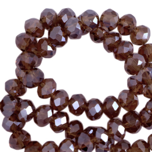 Abalorios faceteados disco 6x4 mm Morado berenjena-revestimiento pearl shine