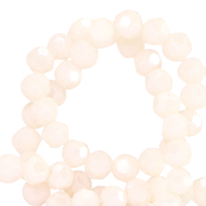 Abalorios faceteados redondos 4mm Beige pristina-revestimiento pearl shine
