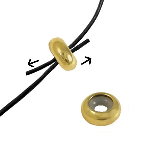Fornituras Acero Inox abalorios de cierre deslizante 7x3.5mm Dorado