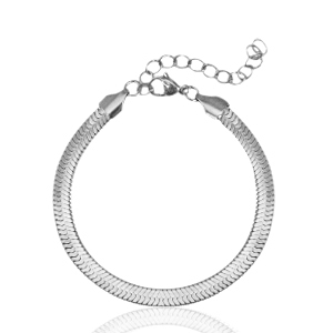 Pulseras Acero Inox serpiente Plateado