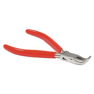 Beadsmith alicate de punta plana curva para anillas Rojo-plateado