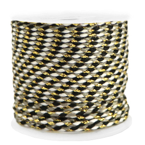 Cord&oacute;n trenzado trendy 2mm Dorado-negro