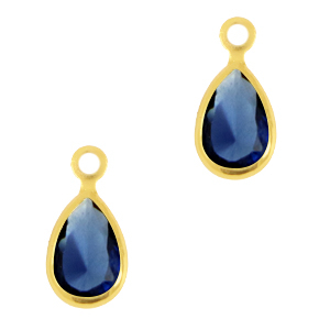 Colgantes de cristal gota Azul royal-dorado