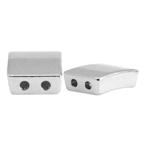 Abalorios met&aacute;licos DQ duo beads rect&aacute;ngulo Plata vieja (sin n&iacute;quel)