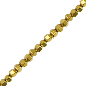 Abalorios Hematita hex&aacute;gono 2mm Dorado