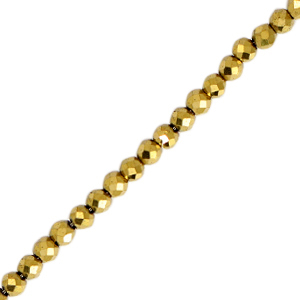 Abalorios Hematita faceteados 2mm Dorado