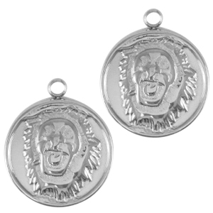 Colgantes Acero Inox le&oacute;n Plateado