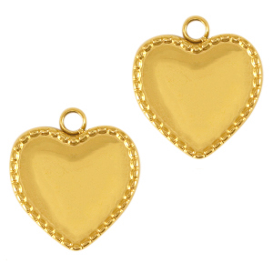Colgantes Acero Inox coraz&oacute;n Dorado