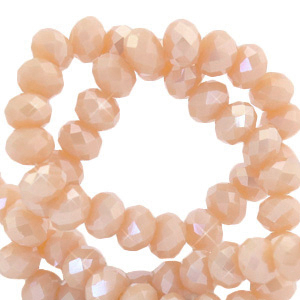 Abalorios faceteados disco 6x4mm Rosa Bermuda-revestimiento pearl shine