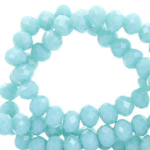 Abalorios faceteados disco 4x3mm Azul serenidad-revestimiento pearl shine