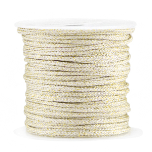 Hilo macram&eacute; trenzado 2mm Dorado-marfil