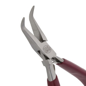 Beadsmith alicate de punta plana curva Rojo-plateado