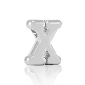 Abalorios letras met&aacute;licos DQ X Plata vieja (sin n&iacute;quel)