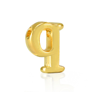 Abalorios letras met&aacute;licos DQ Q Dorado (sin n&iacute;quel)